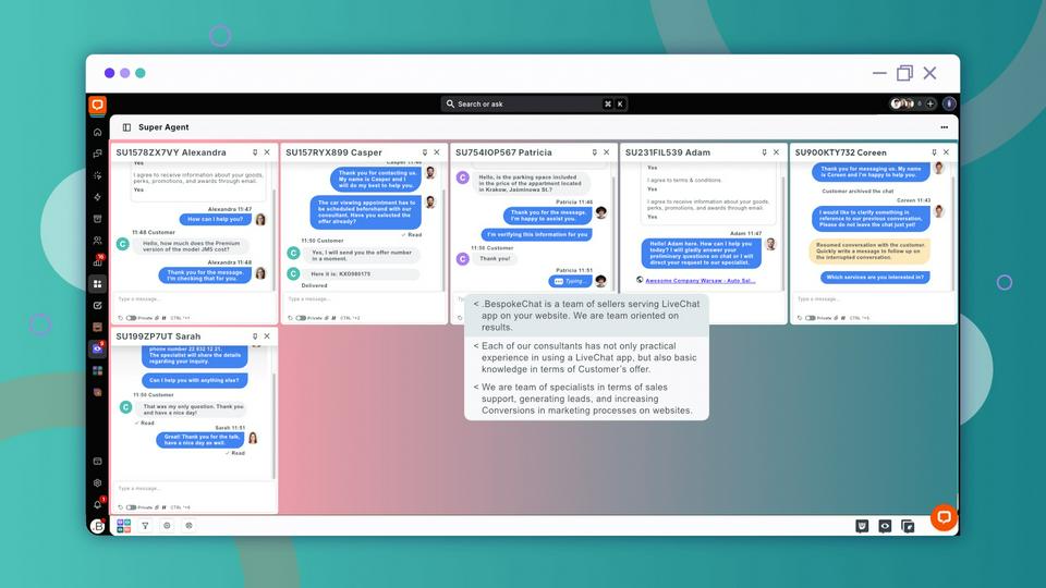 All chats on one screen
