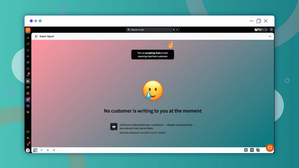 Agent view with no chats