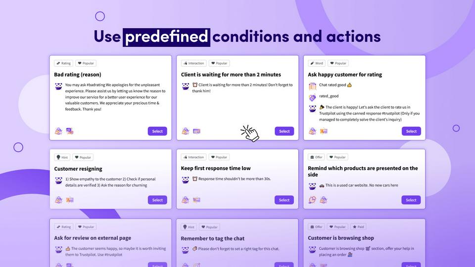 Predefined automations