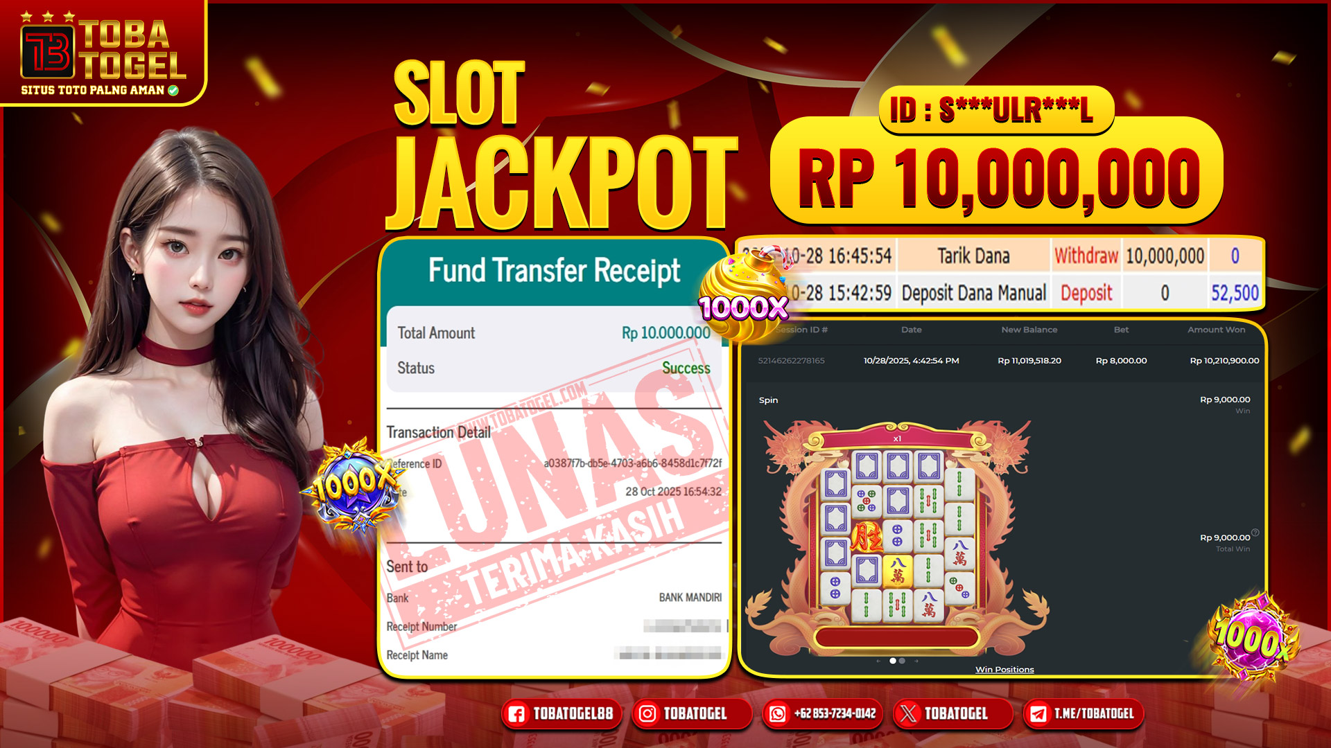 TOBATOGEL - JACKPOT SLOT PRAGMATIC PLAY 10 JUTA LUNAS ✅