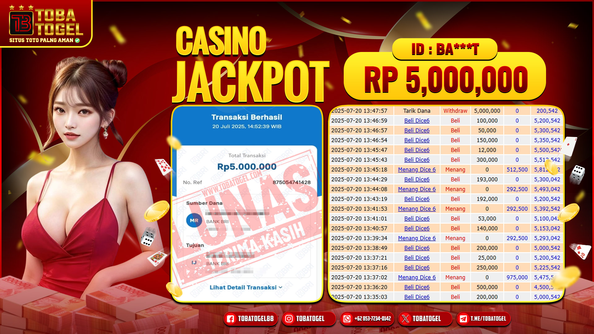 TOBATOGEL - JACKPOT TOGEL CAMBODIA POOLS 5 JUTA LUNAS ✅