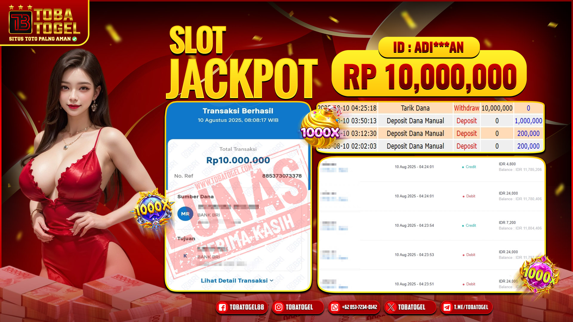 TOBATOGEL - JACKPOT SLOT PG SOFT 10 JUTA LUNAS ✅